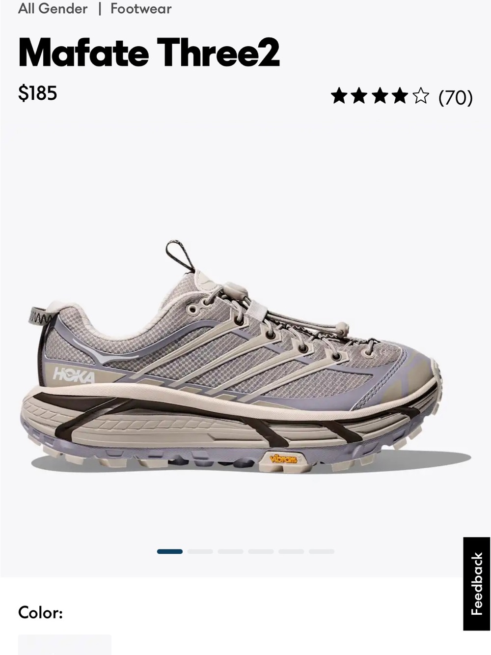 Hoka Mafate Three2 Women’s Trail Sneakers — Putty Foggy Gray